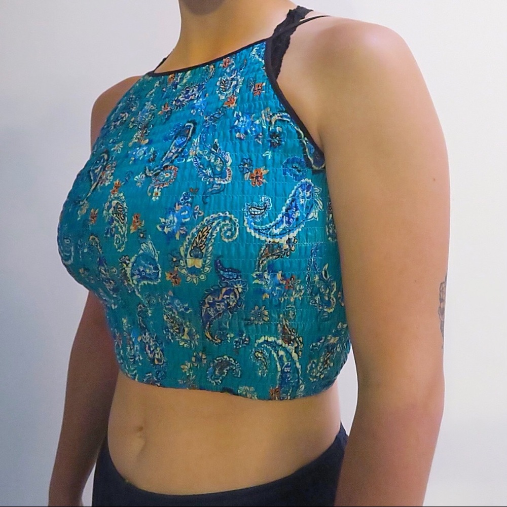 Blue, bandana stretchy top!